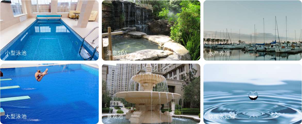 AQUA愛(ài)克泳池設(shè)備旗下的側(cè)式過(guò)濾砂缸QS系列的應(yīng)用領(lǐng)域圖